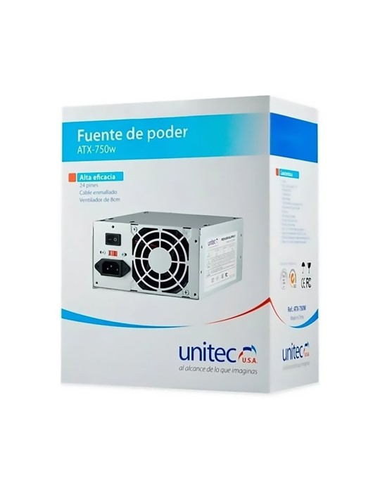 Fuente de poder Unitec Atx 750w para Pc de Torre