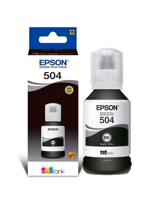 Tinta Epson T504 Negra para impresora Ecotank