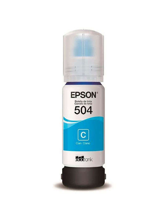 Tinta Epson T504 Cian (Azul) para impresora Ecotank