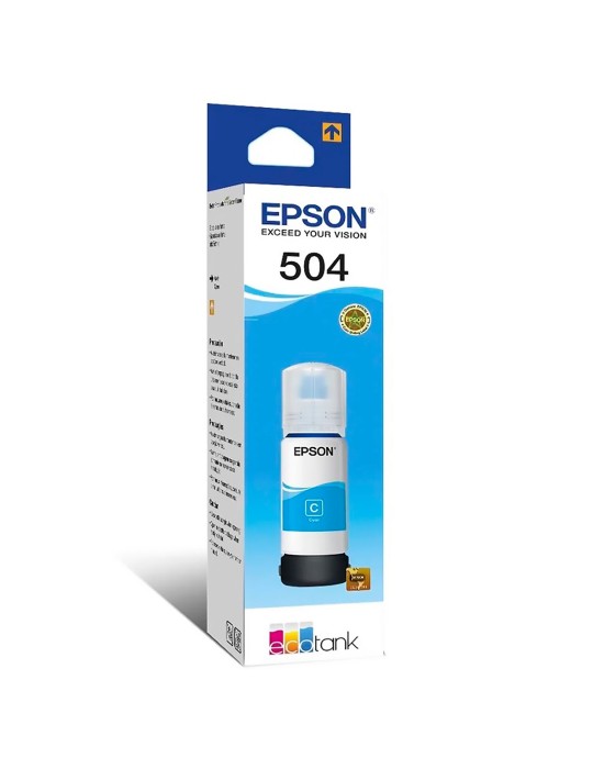 Tinta Epson T504 Cian (Azul) para impresora Ecotank