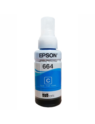 Tinta Epson T664 Cian (Azul) para impresoras Ecotank