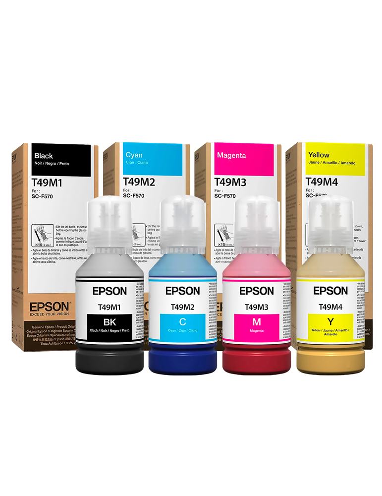Tinta Epson T49M Gran Formato colores Negro, Cian, magenta y Amarillo