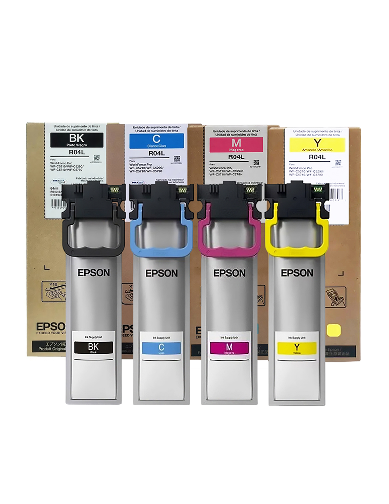 Tinta Epson R04L Gran Formato colores Negro, Cian, magenta y Amarillo